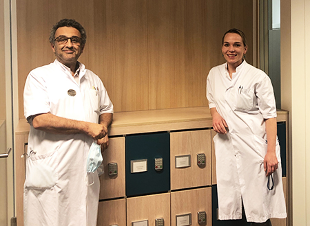 Uroloog Hossain Roshani en arts-assistent Saskia Weltings